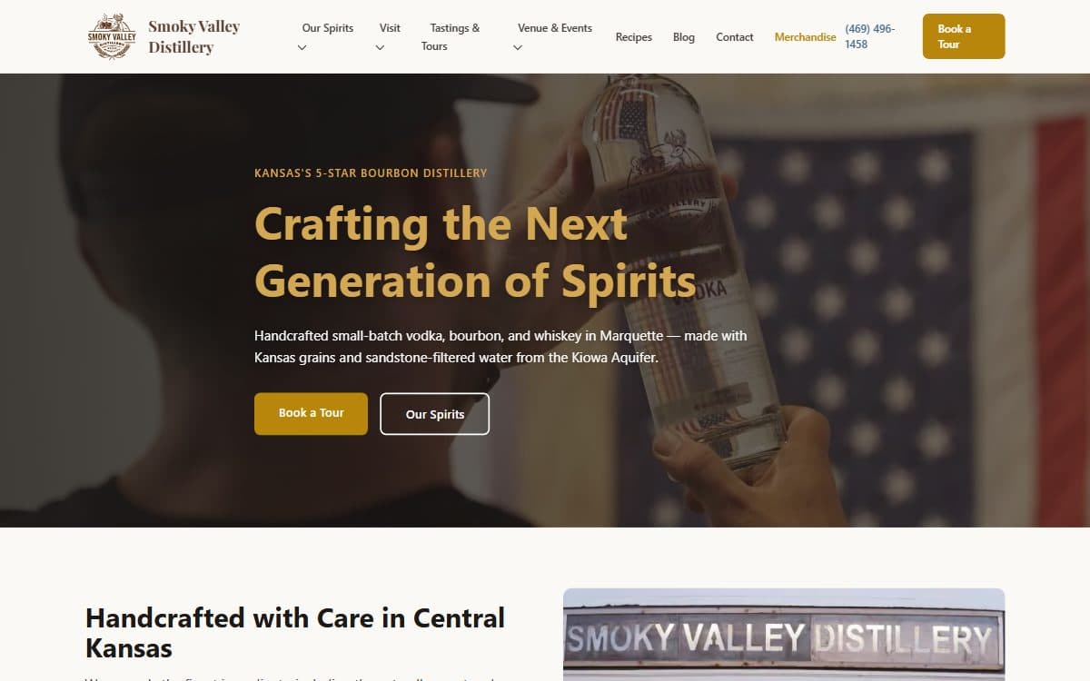 Smoky Valley Distillery homepage